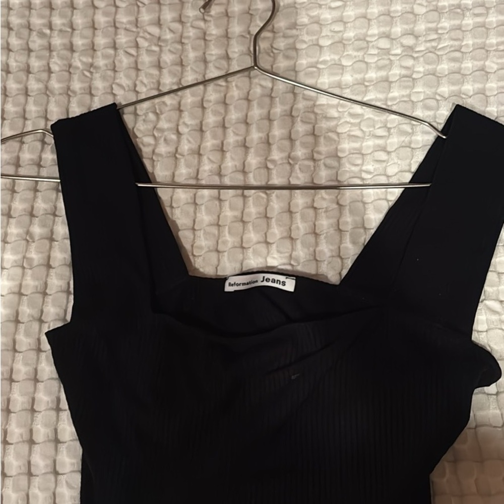 Reformation Jeans Black Sleeveless Top
